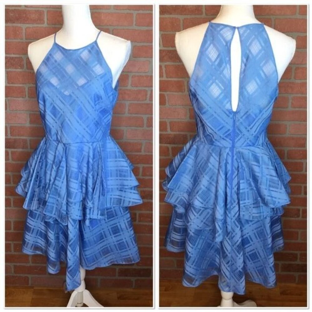 Belle Badgley Mischka Bianca Dress Size 8 Ruffle Coquette Cruise Party